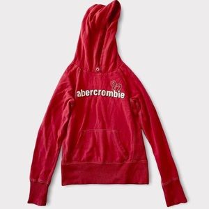 Red Abercrombie logo Hoodie